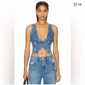 Good American Blue Denim Vest